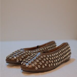 Public Desire Studded Brown Flats